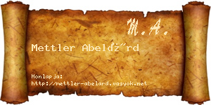 Mettler Abelárd névjegykártya